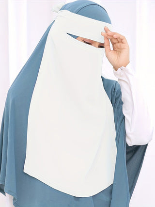 Ramadan Gaiter Lace Up Breathable Niqab, Solider, vollständig bedeckender, sonnenfester Halsschleierschal, Islam, weiches, bequemes Kopftuch MSL54