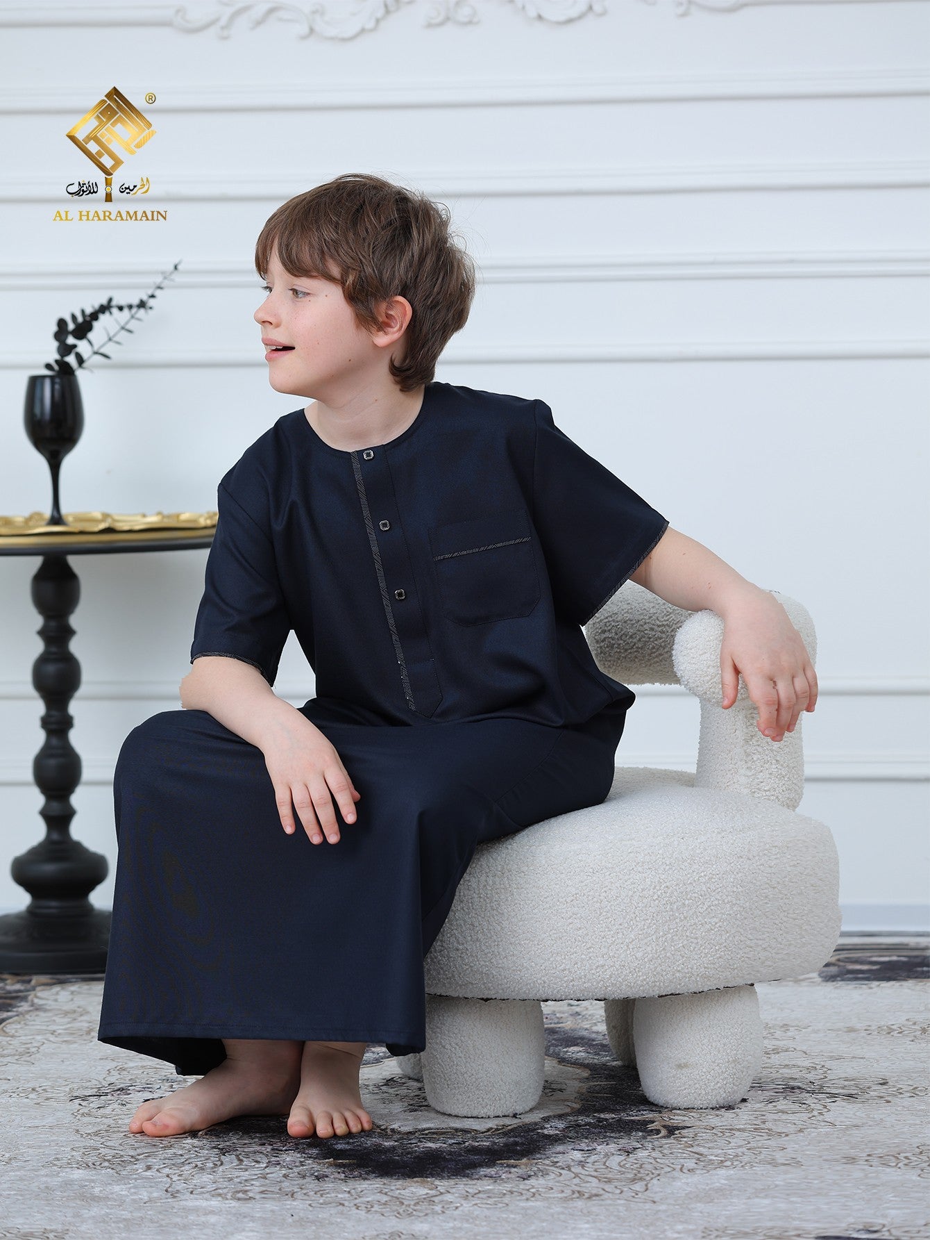 Classic Short Sleeve Boys Thobe Wholesale Ready to Ship | KID0030 wholesale KID0030 image 8