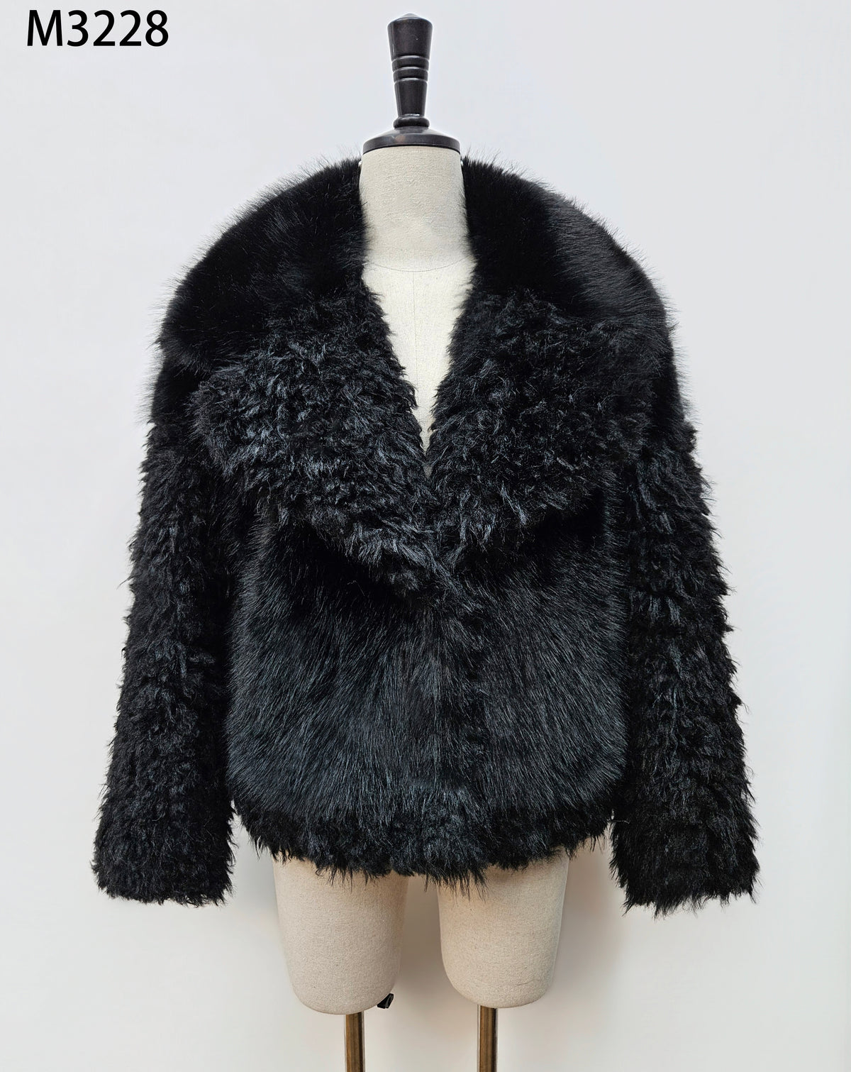 Women's Short Thick Warm Eco-Friendly Faux Fur Jacket wholesale manufacturer style M3228 view 1