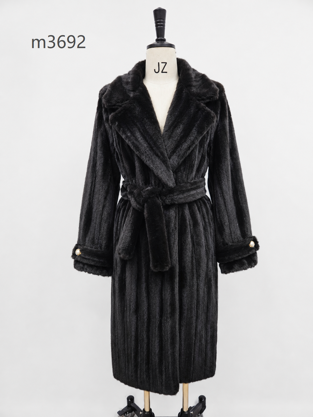Women's Long Thick Warm Eco-Friendly Faux Fur Coat wholesale manufacturer style M3692 view 1