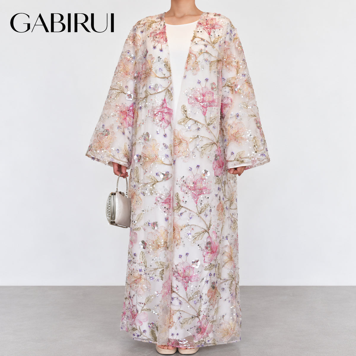 Wholesale luxury sequin beaded abaya manufacturer GBR-11000038035227