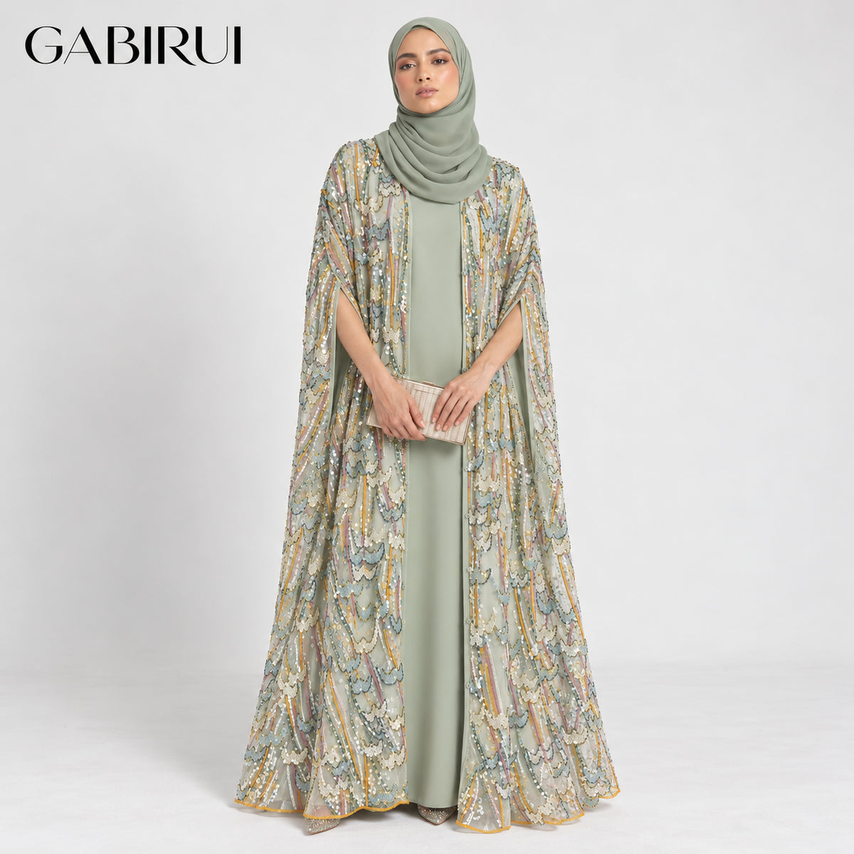Wholesale luxury sequin beaded abaya manufacturer GBR-11000038126986