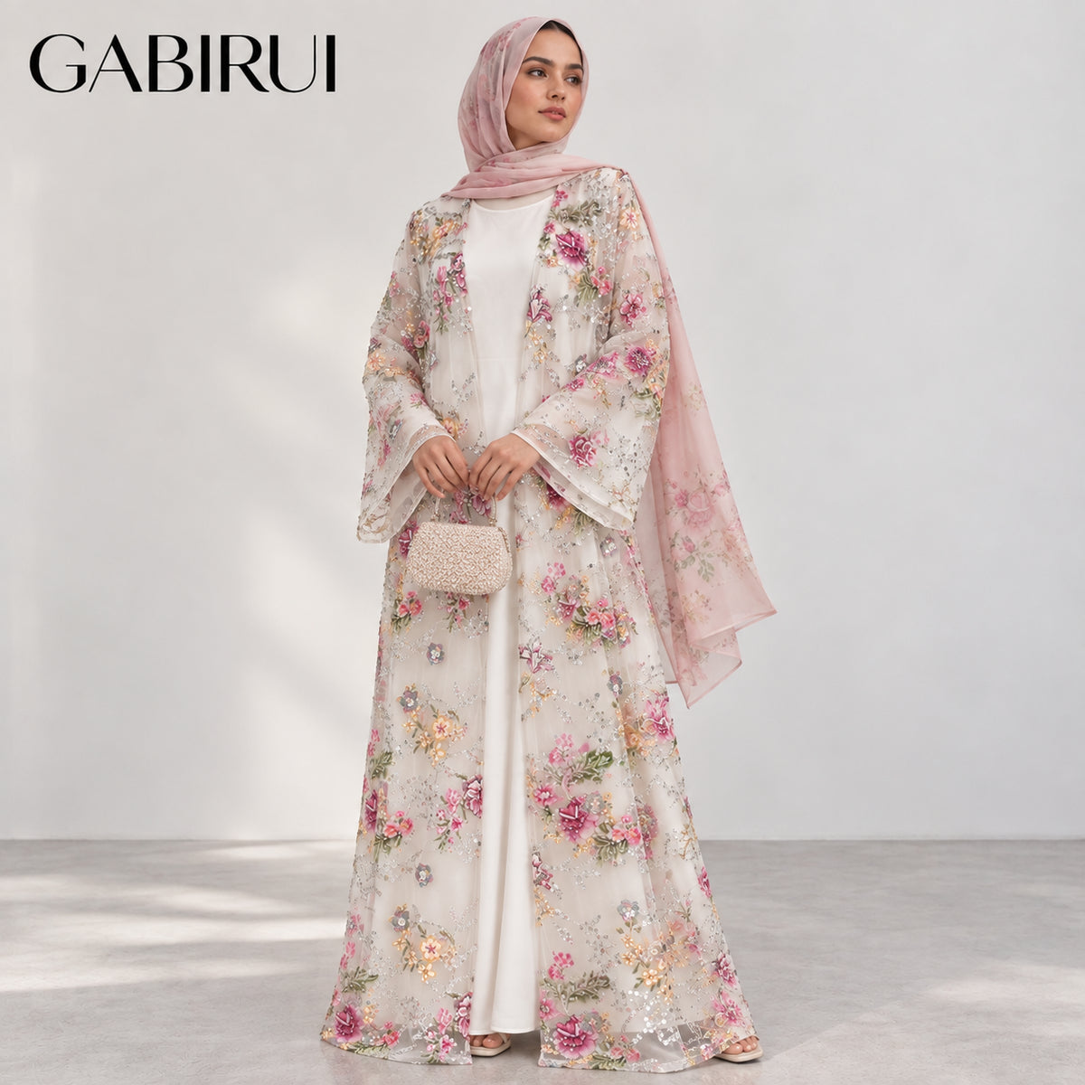 Wholesale luxury sequin beaded abaya manufacturer GBR-11000038143982