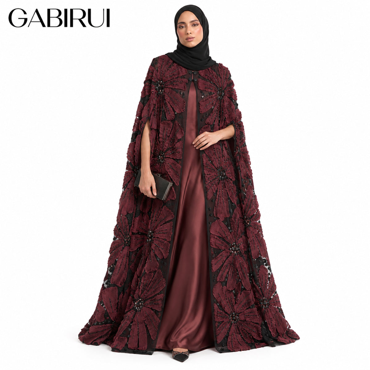 Wholesale luxury sequin beaded abaya manufacturer GBR-11000038181825