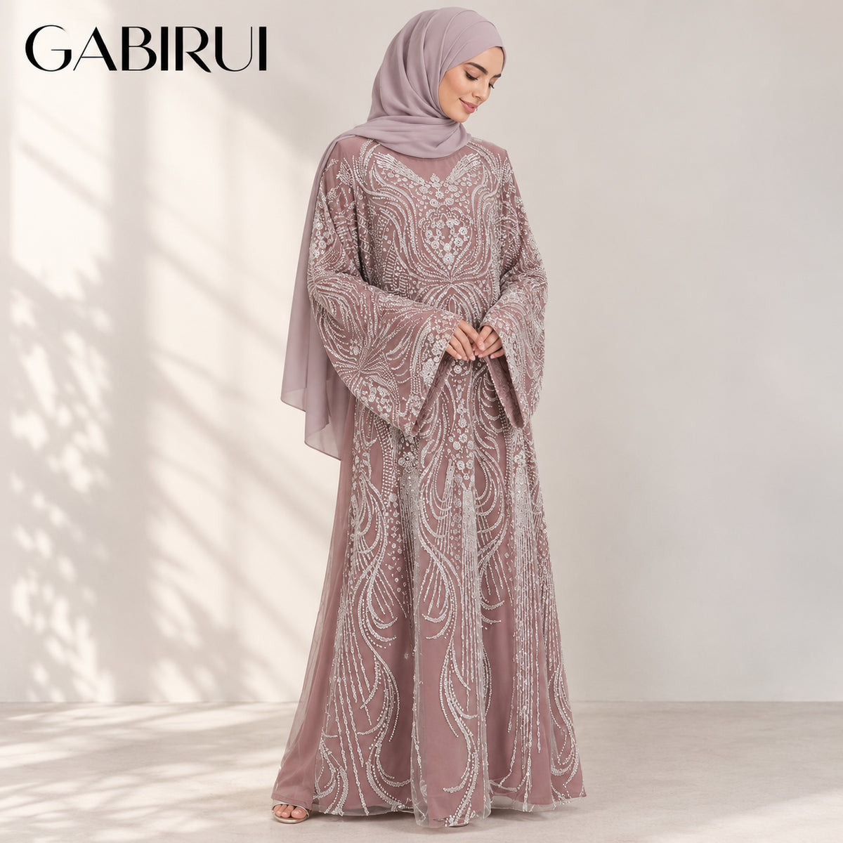 Wholesale luxury sequin beaded abaya manufacturer GBR-11000038252007