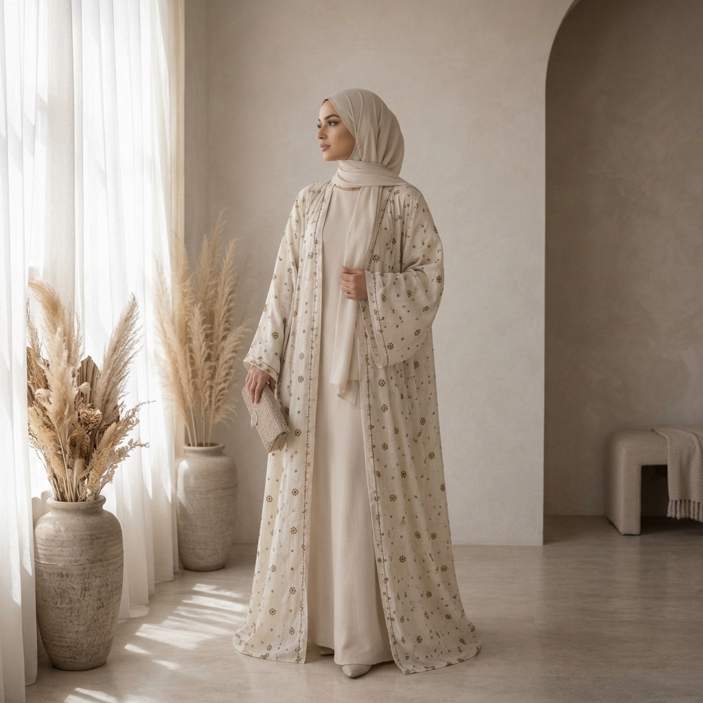 Wholesale luxury sequin beaded abaya manufacturer GBR-1601941291486