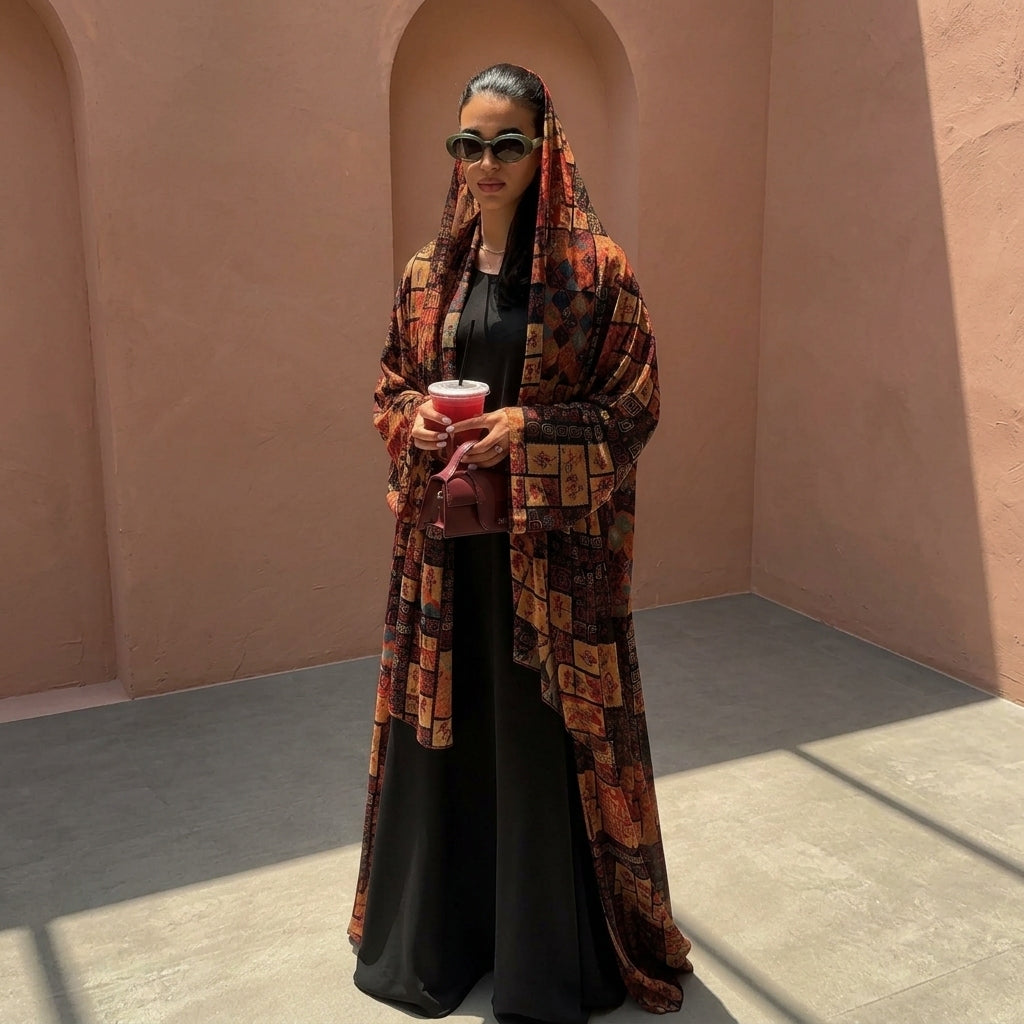 Three-piece Premium Abaya Cardigan Inner Dress and Hijab Set wholesale abaya manufacturer ABD-11000037928535