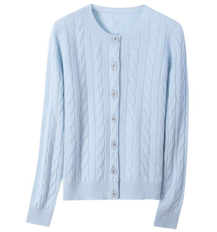 Women's ”经典老钱“——绞花开衫 QMS003 main image