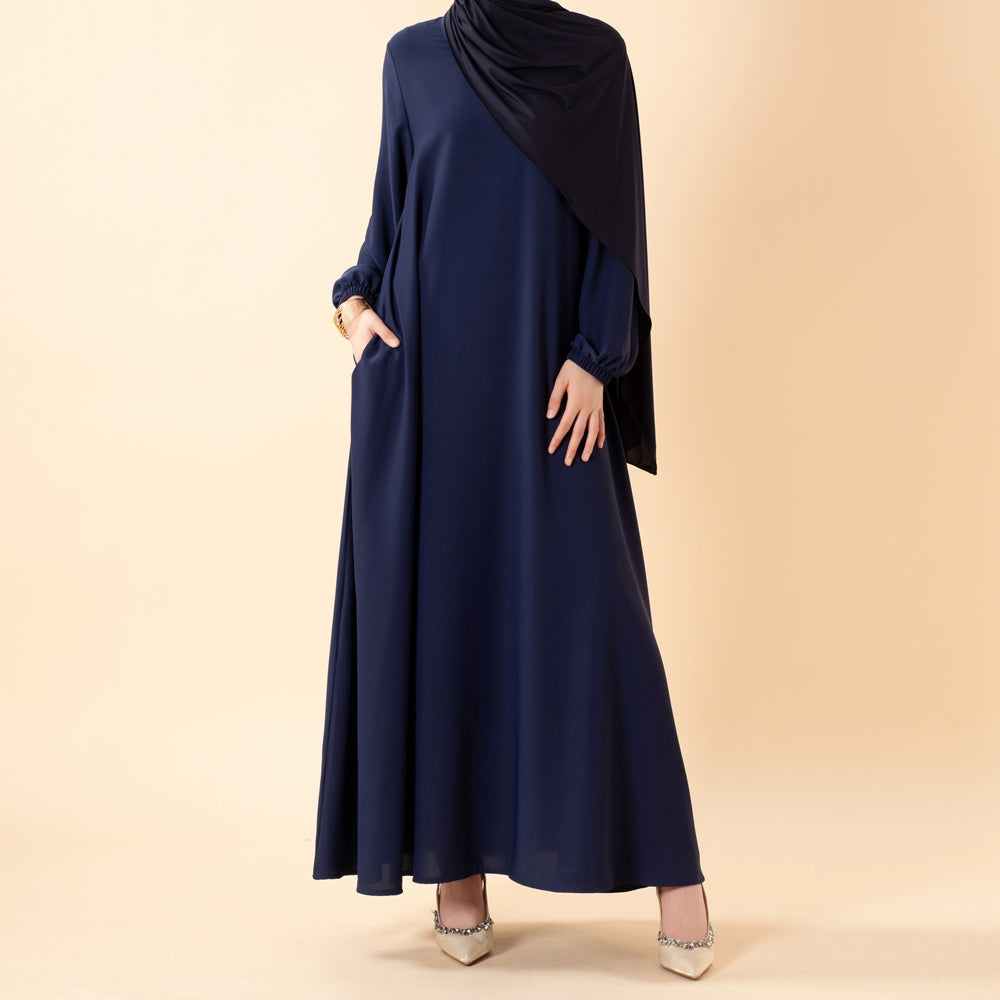 Wholesale Umbrella Cut Abaya with Side Pockets MA113 - Custom Modest Wear Factory
