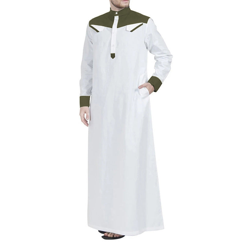 Ramadan Muslim Men Long Sleeve Thobe Jubba Middle East Saudi Arab Kaftan Islamic Abaya Dubai Robes Ramadan Dishdasha MSL9