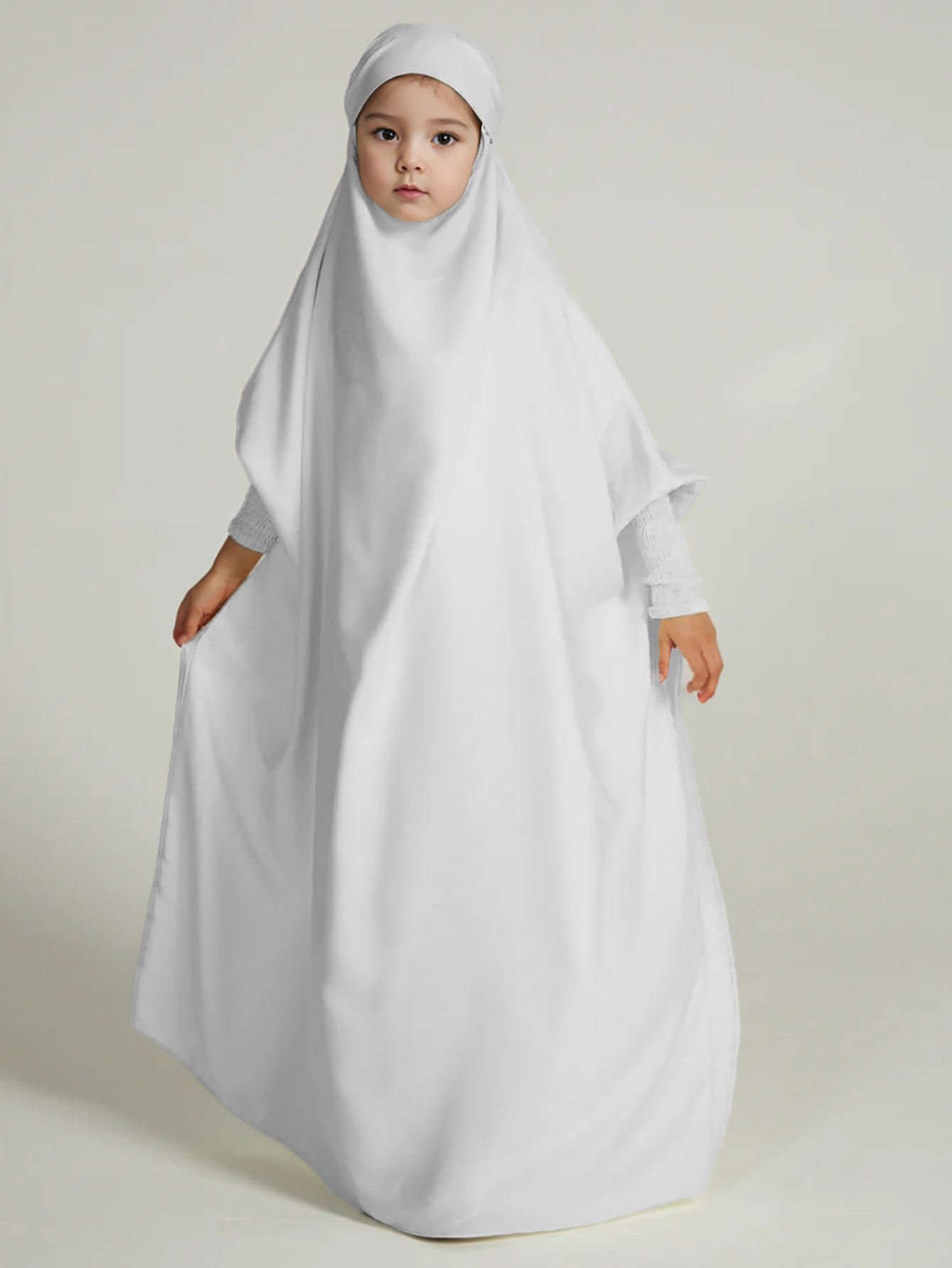 Ramadan Muslim kids Girls Abaya Solid Long Kaftan Robe Dress Kids Clothes For Gift MSL96