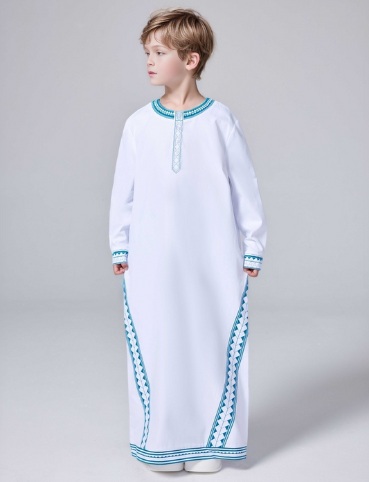 Ramadan Muslim Middle East Arab Dubai Malaysian boy printed loose robe button-up shirt MSL209