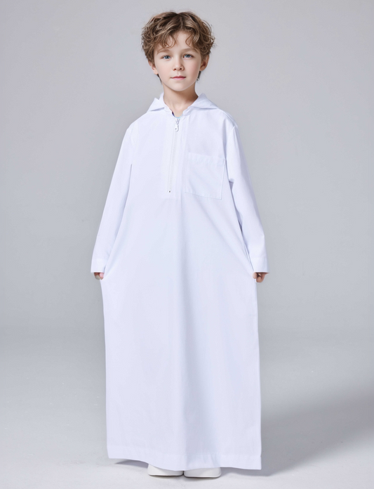 Ramadan Boys Middle East Islam Long Sleeve Arab Dubai Robe, Muslim Casual Ethnic Style Boys Long Sleeve Thobe Abaya Clothing MSL220