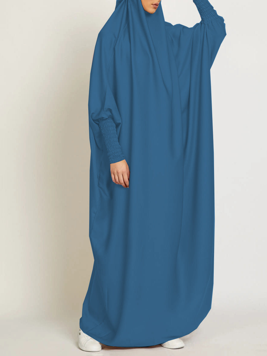 Ramadan Abaya Shirred Sleeve Abaya Dress, Maxi Length Dress For Spring & Fall, Islam Women's Clothing MSL8