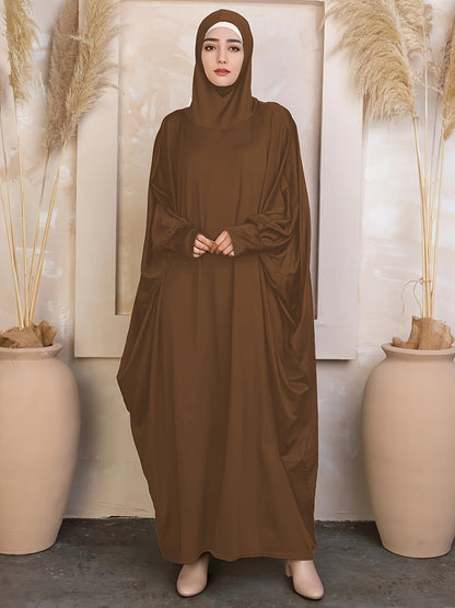 KAFTAN Traditional solid color long sleeve loose long gown Maxi dress for Middle Eastern Musli MSL114