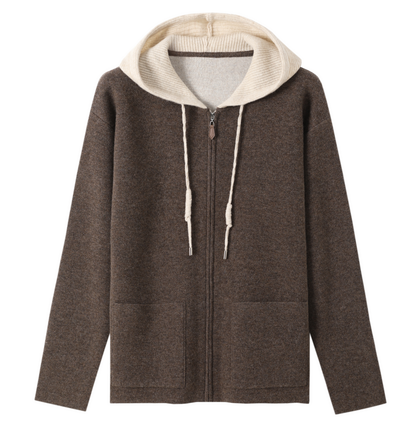 Women's “优雅气质”——连帽双色拉链开衫 QM6631 main image