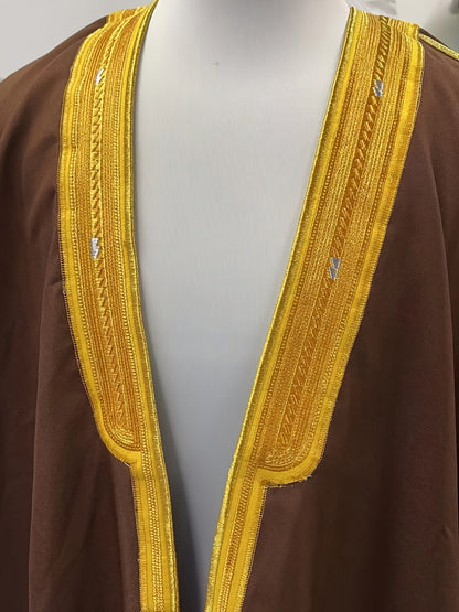 Ramadan Middle Eastern Muslim baccalaureate for men embroidered contrasting colors with large sleeves over the robe MSL171