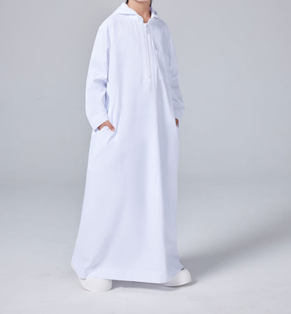 Ramadan Boys Middle East Islam Long Sleeve Arab Dubai Robe, Muslim Casual Ethnic Style Boys Long Sleeve Thobe Abaya Clothing MSL220