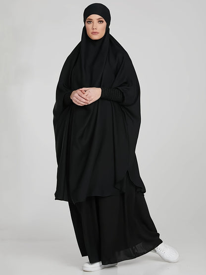 Ramadan Robe 2-Piece Set for Women, Modest Crew Neck, Swing Kafta n Abayas, Long Length Hijab Outfits, women's Clothing MSL59