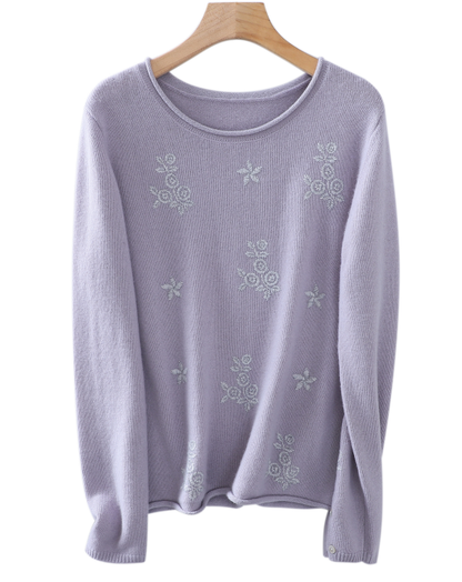 Women's Wool Blend Sweater 77051绣花 main image