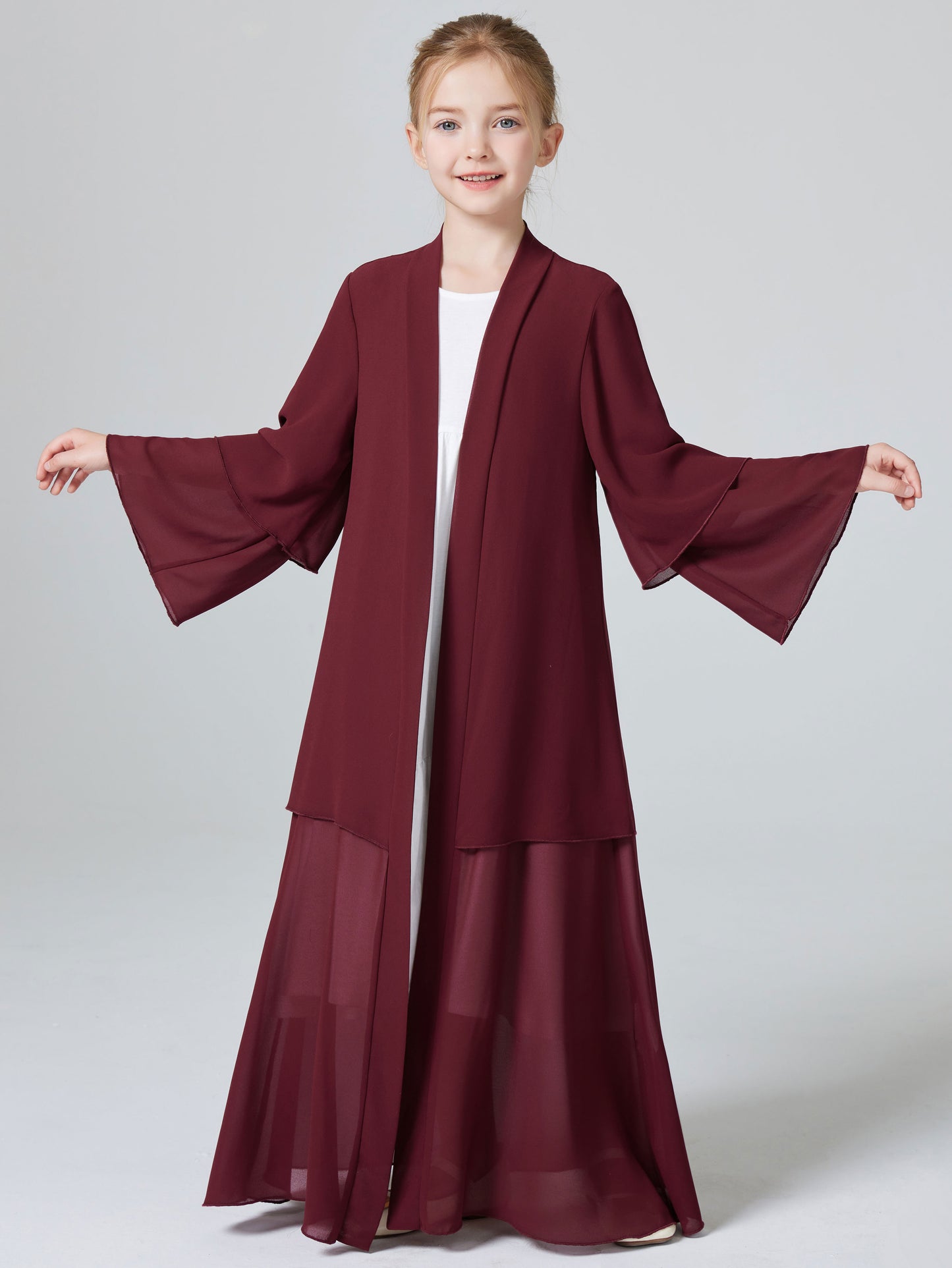 Ramadan Muslim kids Girls Abaya Solid Long Kaftan abaya enfant Robe Dress Kebaya Kids Clothes For Gift (Without Hijab) MSL131