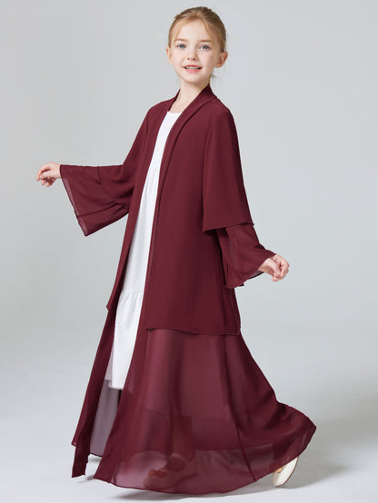 Ramadan Muslim kids Girls Abaya Solid Long Kaftan abaya enfant Robe Dress Kebaya Kids Clothes For Gift (Without Hijab) MSL131