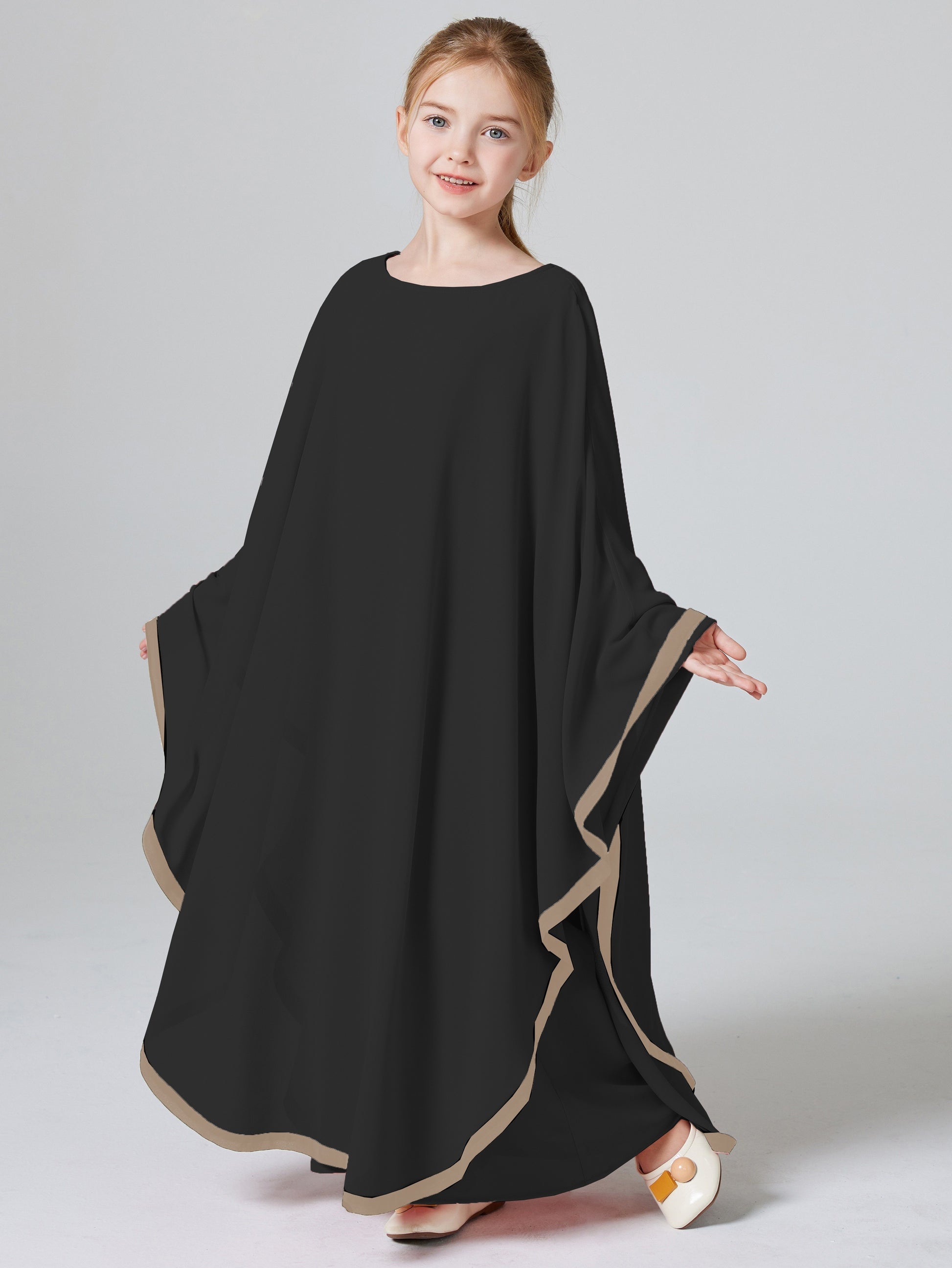 IKADEX Women's Muslim Abaya Kaftan Dress With Hijab - Loose Fit Dubai Style Prayer Robe, Black One Size
