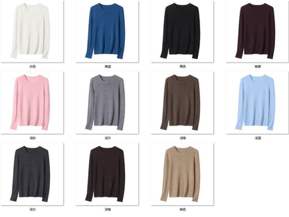 Wholesale Women's 100% Wool Sweater NZ7892 - OEM ODM Knitwear Factory color options