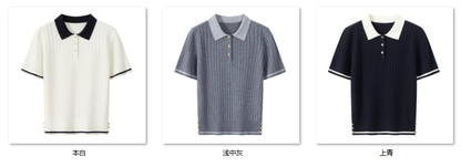 Women's 撞色绞花Polo 6W676 color options