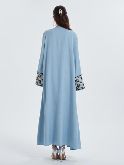 Europe, the Middle East Muslim women's robe solid color cuff embroidery robe cardigan abaya MSL822