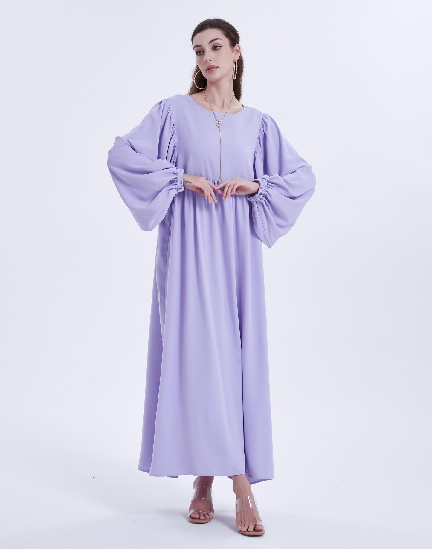 muslim clothing dresses Muslim Women's Abaya Clothing Long Sleeve Dresses Solid Color Loose Maxi Dress
