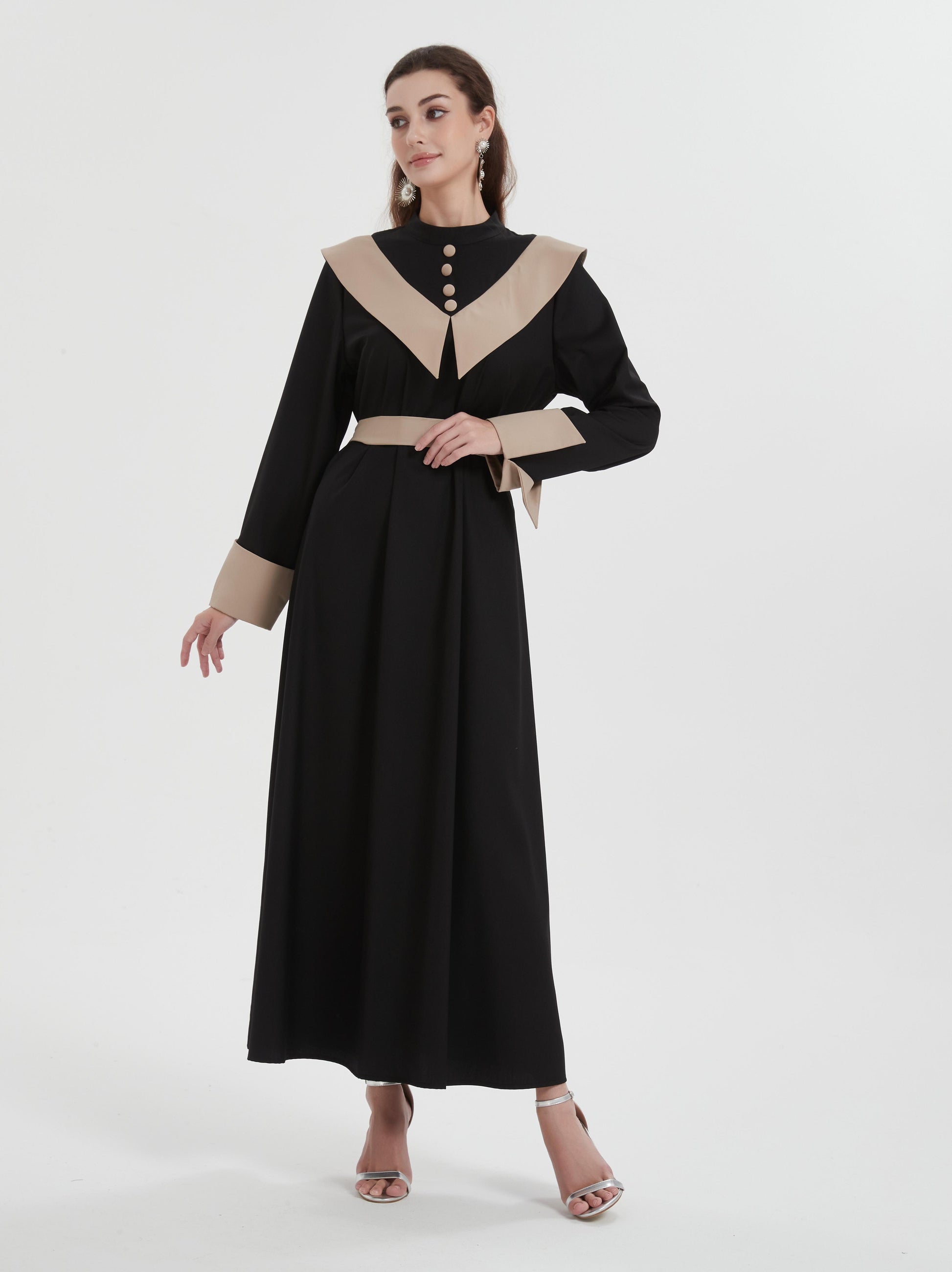 Islamic clothing Middle East Muslim women's Maxi dress color contrast PRINGBUD ISLAMIC CLOTHING Islamic clothing Middle East Muslim women's Maxi dress color contrast PRINGBUD ISLAMIC CLOTHING