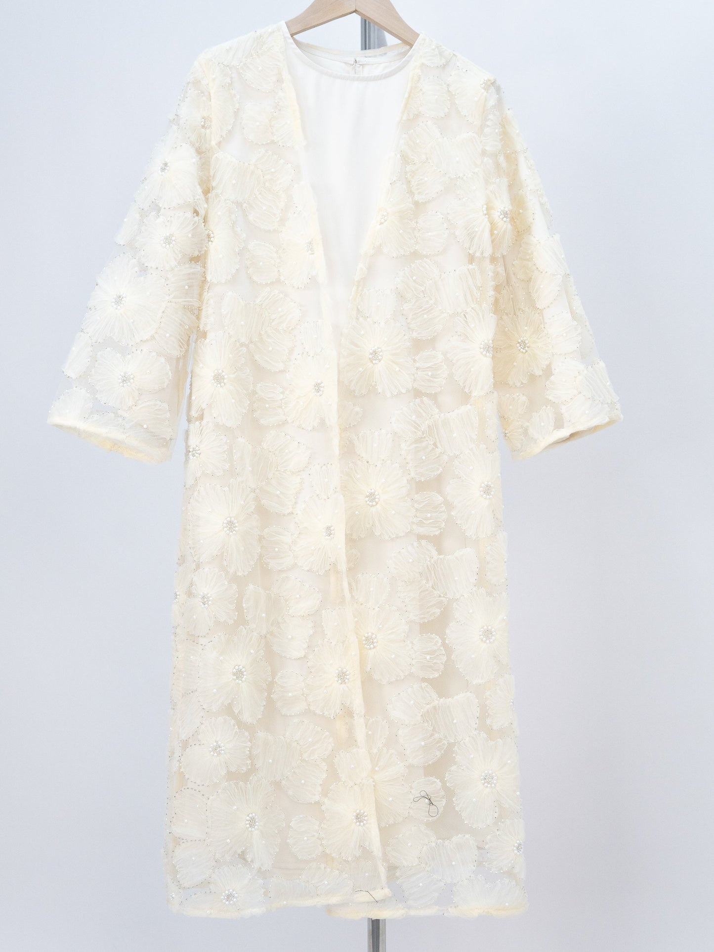 Wholesale Girls Mesh Flower Bead Embroidered Abaya Set MK2653 - OEM ODM Modest Wear Factory