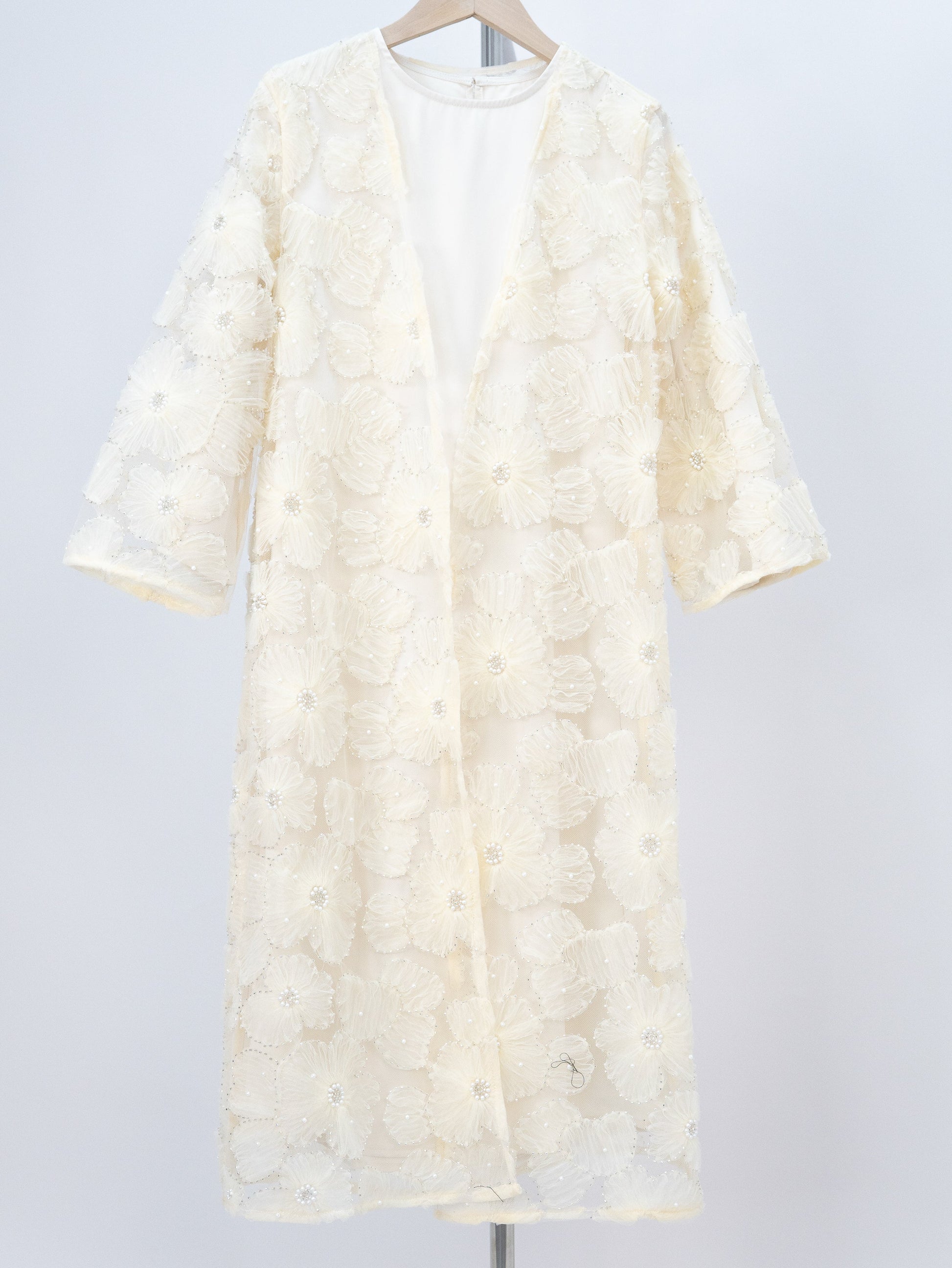 Wholesale Girls Mesh Flower Bead Embroidered Abaya Set MK2653 - OEM ODM Modest Wear Factory