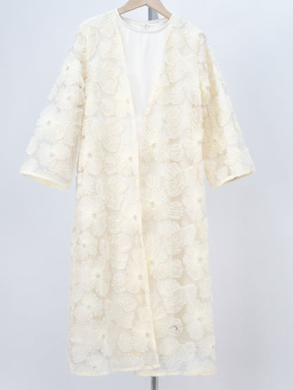 Wholesale Girls Mesh Flower Bead Embroidered Abaya Set MK2653 - OEM ODM Modest Wear Factory