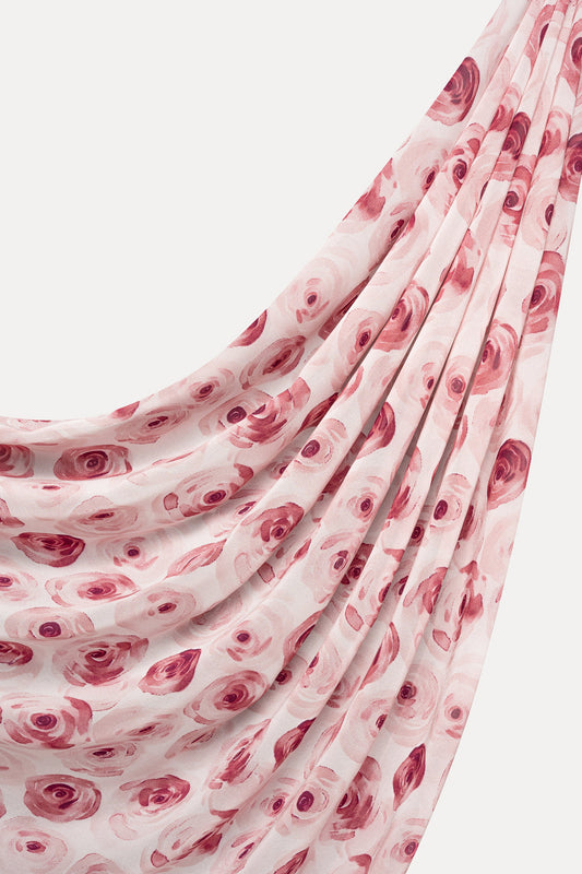 Wholesale Strawberry Rose Hijab - Custom Chiffon Hijab Factory