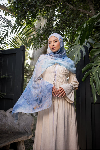 Wholesale Sea Print Modal Hijab - Custom Modal Hijab Factory