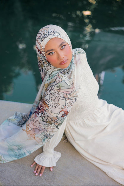 Wholesale Flutter Print Modal Hijab - Custom Modal Hijab Factory