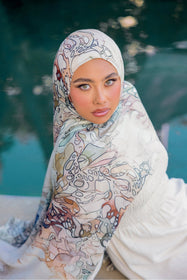 Wholesale Flutter Print Modal Hijab - Custom Modal Hijab Factory