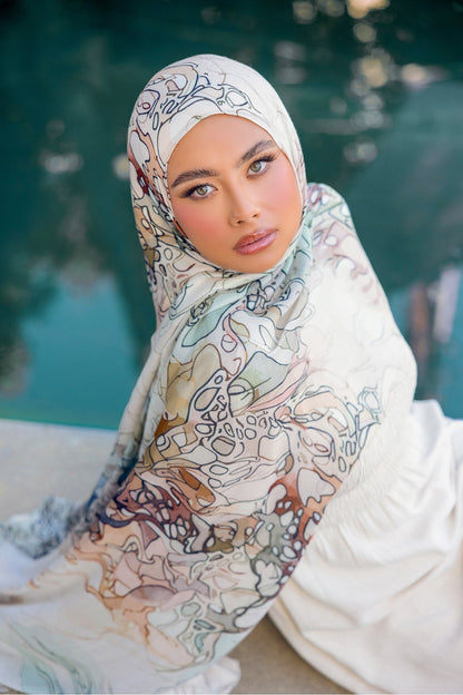 Wholesale Flutter Print Modal Hijab - Custom Modal Hijab Factory