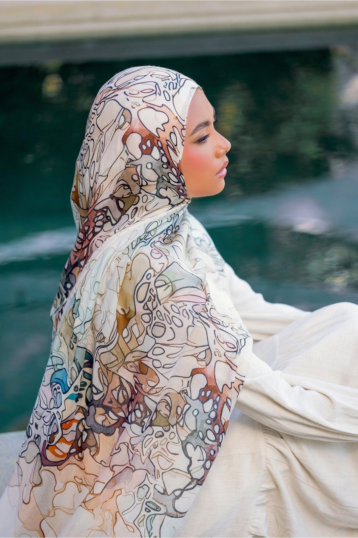 Wholesale Flutter Print Modal Hijab - Custom Modal Hijab Factory