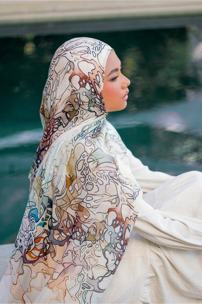 Wholesale Flutter Print Modal Hijab - Custom Modal Hijab Factory