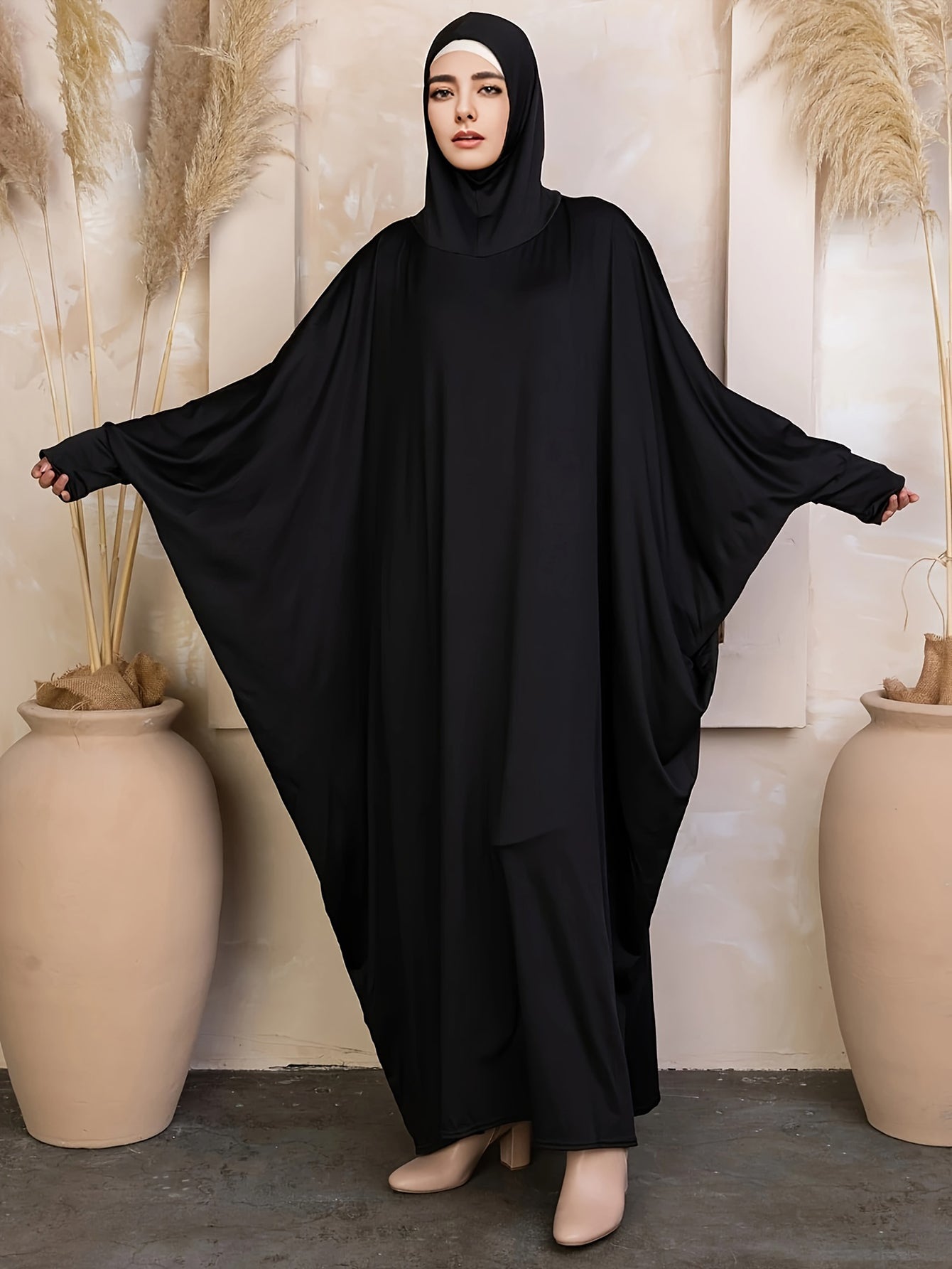 KAFTAN Traditional solid color long sleeve loose long gown Maxi dress for Middle Eastern Musli MSL114