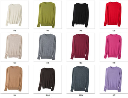 Wholesale Women's 100% Wool Sweater HQ109 - OEM ODM Knitwear Factory color options