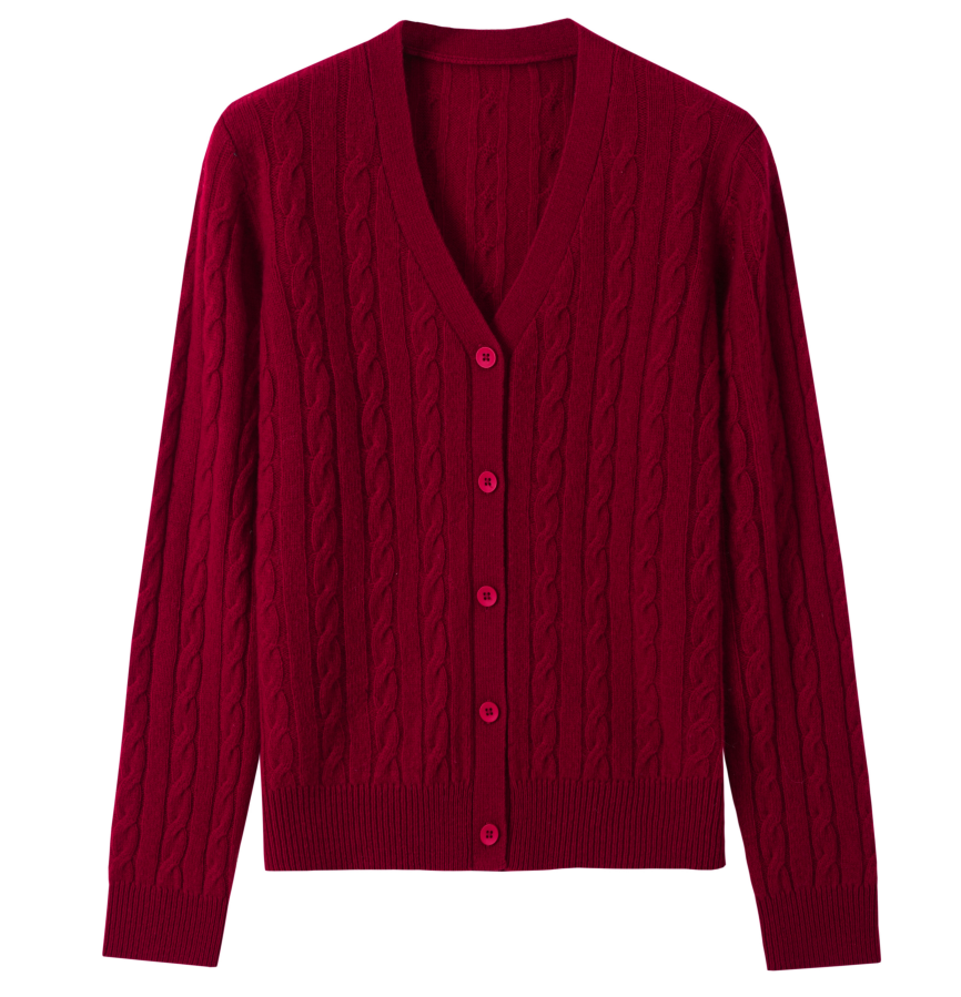 Women's ”经典老钱“——绞花开衫 QMS021 main image