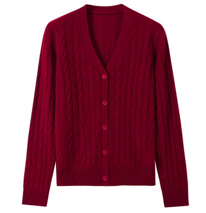Women's ”经典老钱“——绞花开衫 QMS021 main image
