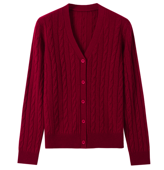 Women's ”经典老钱“——绞花开衫 QMS021 main image