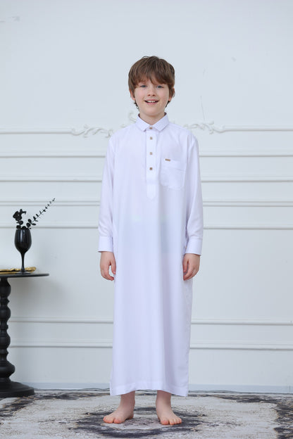 Classic Long Sleeve Boys Thobe Wholesale Ready to Ship | KID0001 wholesale KID0001 image 1