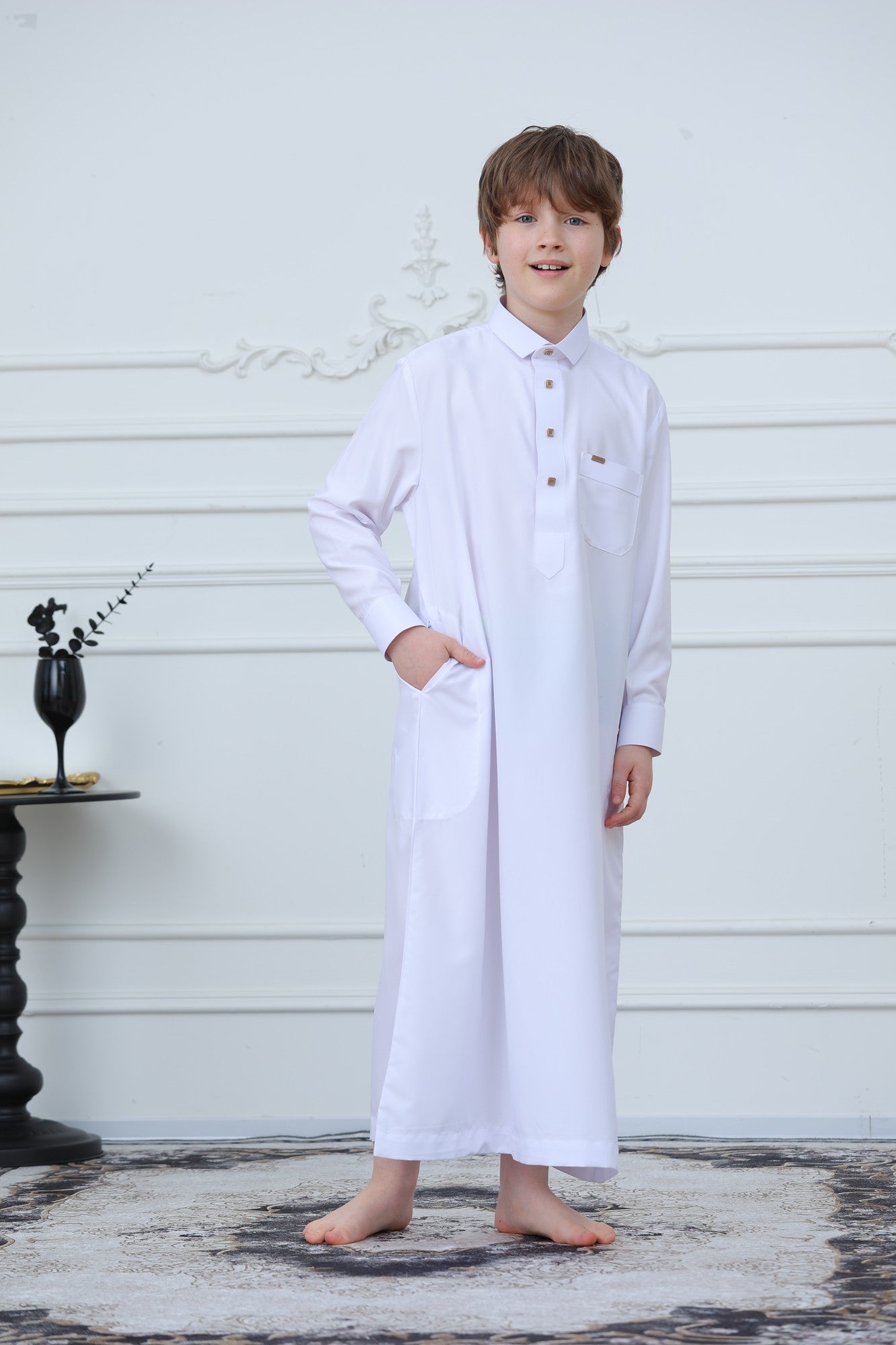 Classic Long Sleeve Boys Thobe Wholesale Ready to Ship | KID0001 wholesale KID0001 image 2