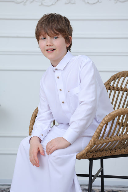 Classic Long Sleeve Boys Thobe Wholesale Ready to Ship | KID0001 wholesale KID0001 image 6